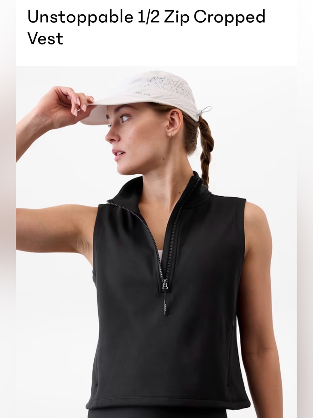 Athleta Unstoppable 1/2 Zip Cropped Vest